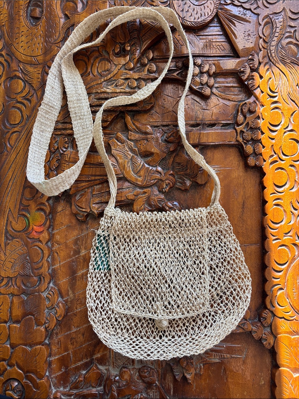 Natural woven jungle vine cross body